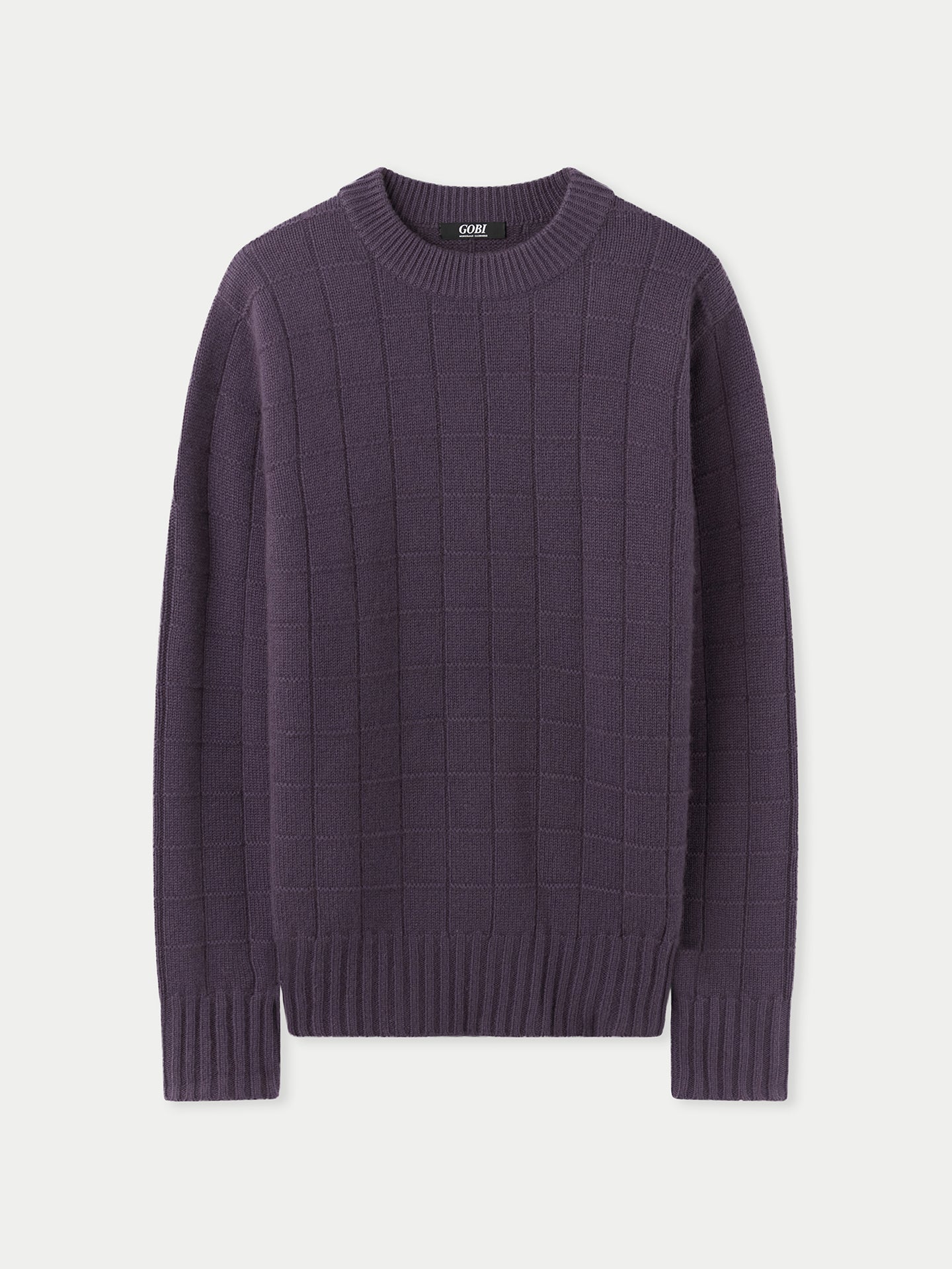 Men's Cashmere Patterned Sweater Mulled Grape - Gobi Cashmere