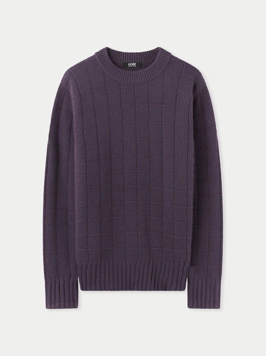 Men's Cashmere Patterned Sweater Mulled Grape - Gobi Cashmere
