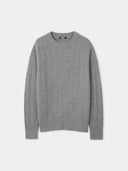 Men's Square-Patterned Cashmere Sweater Dim Gray - Gobi Cashmere #color_dim-gray