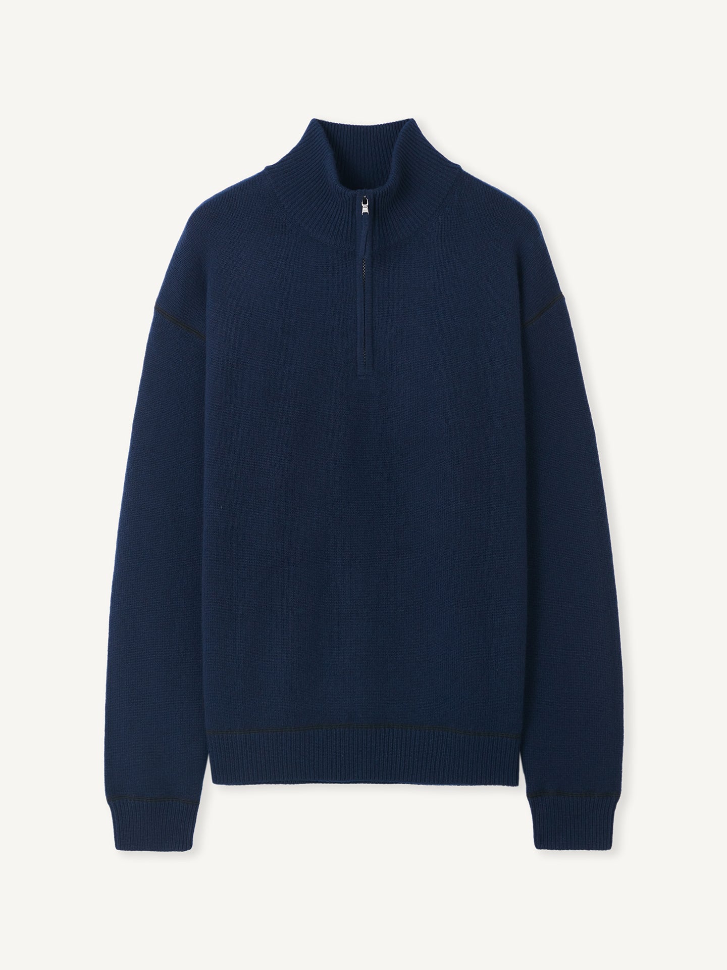 Men’s Cashmere Quarter-Zip Sweater Navy - Gobi Cashmere