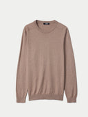 Men's Crewneck Cotton Silk Cashmere Blend Sweater Timber Wolf - Gobi Cashmere #color_timber-wolf