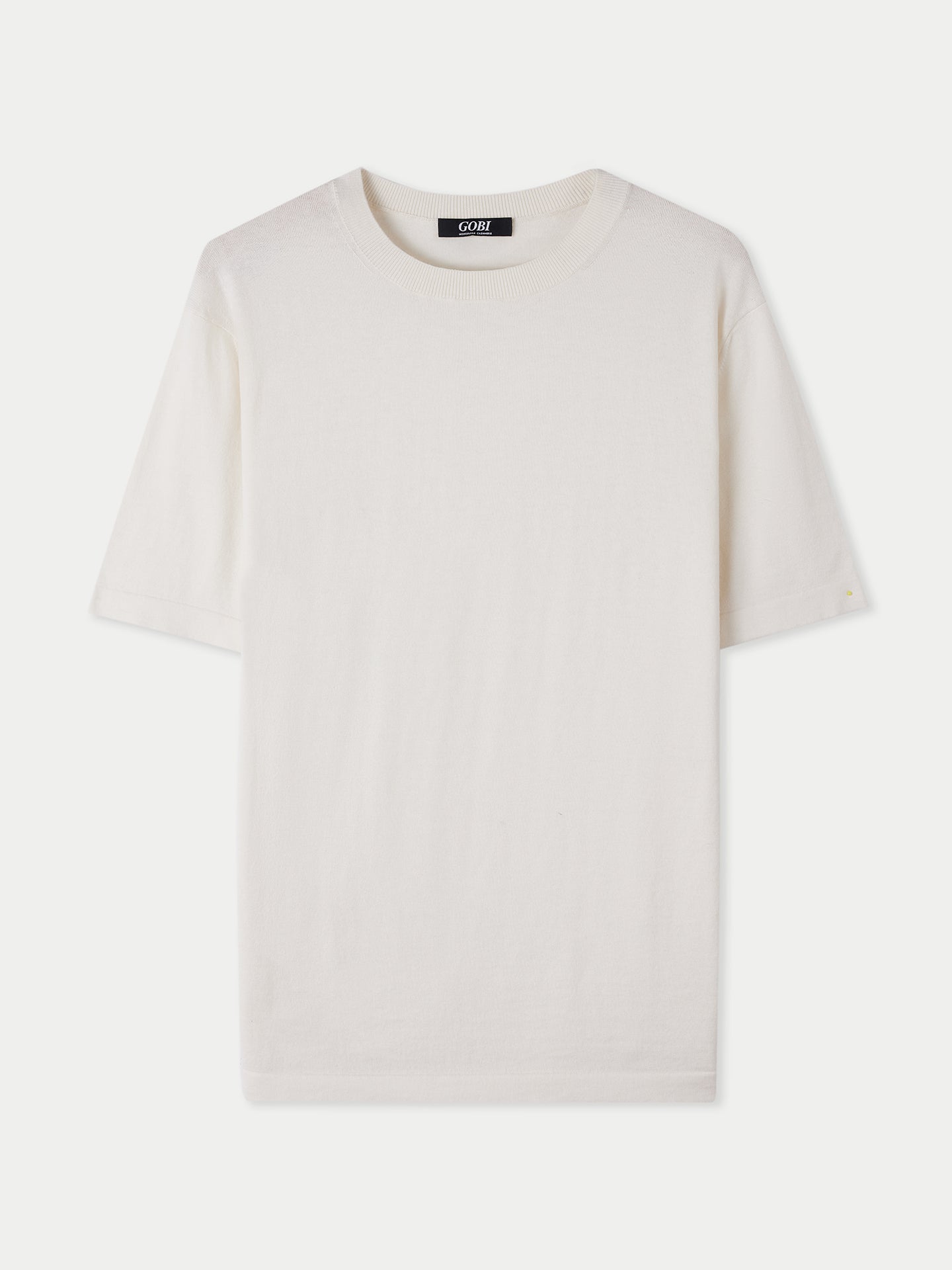 Men's Cotton Silk Cashmere Blend T-shirt Whisper White - Gobi Cashmere