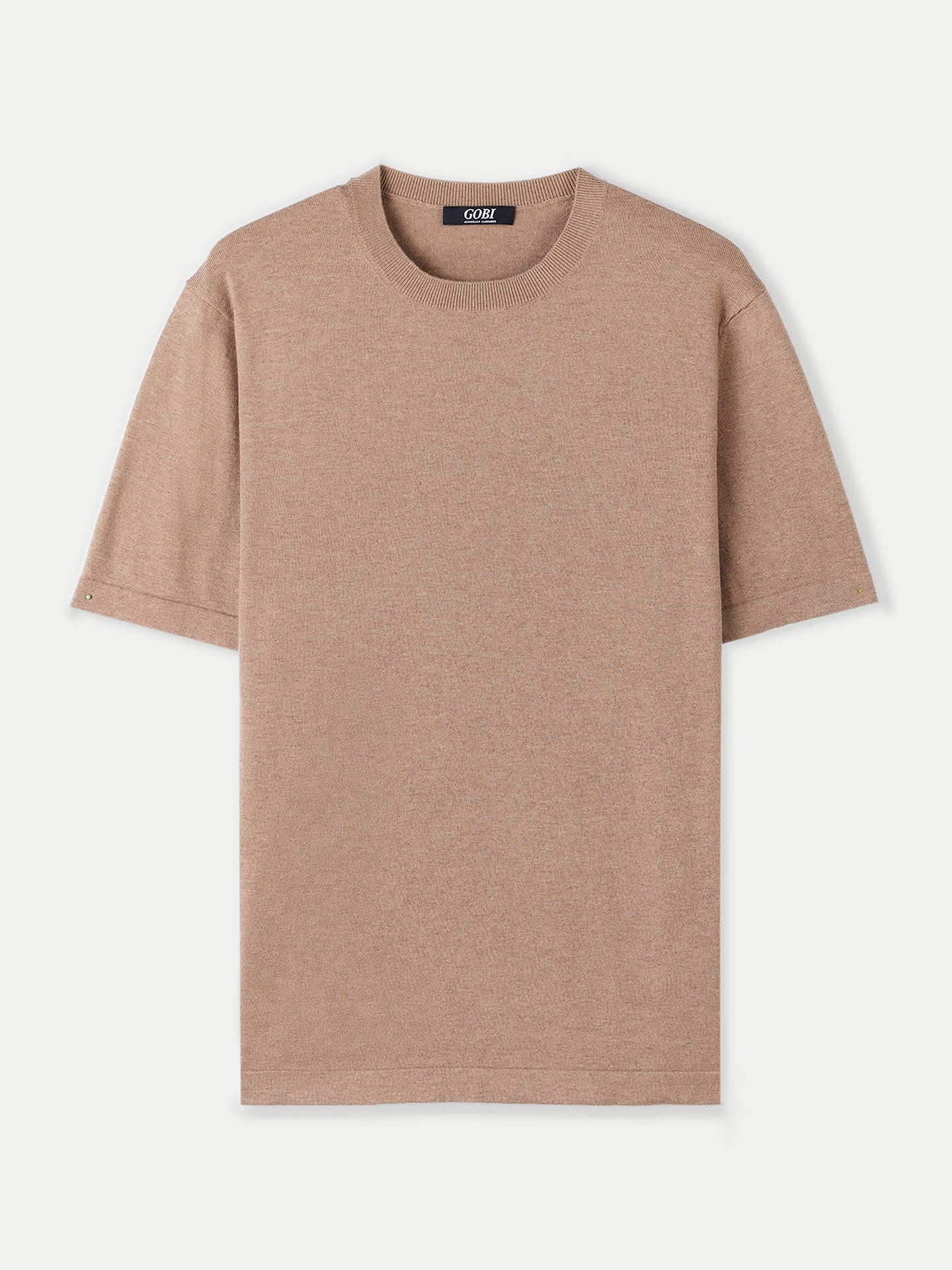 Men's Cotton-Silk Cashmere T-Shirt in Timber Wolf | GOBI US