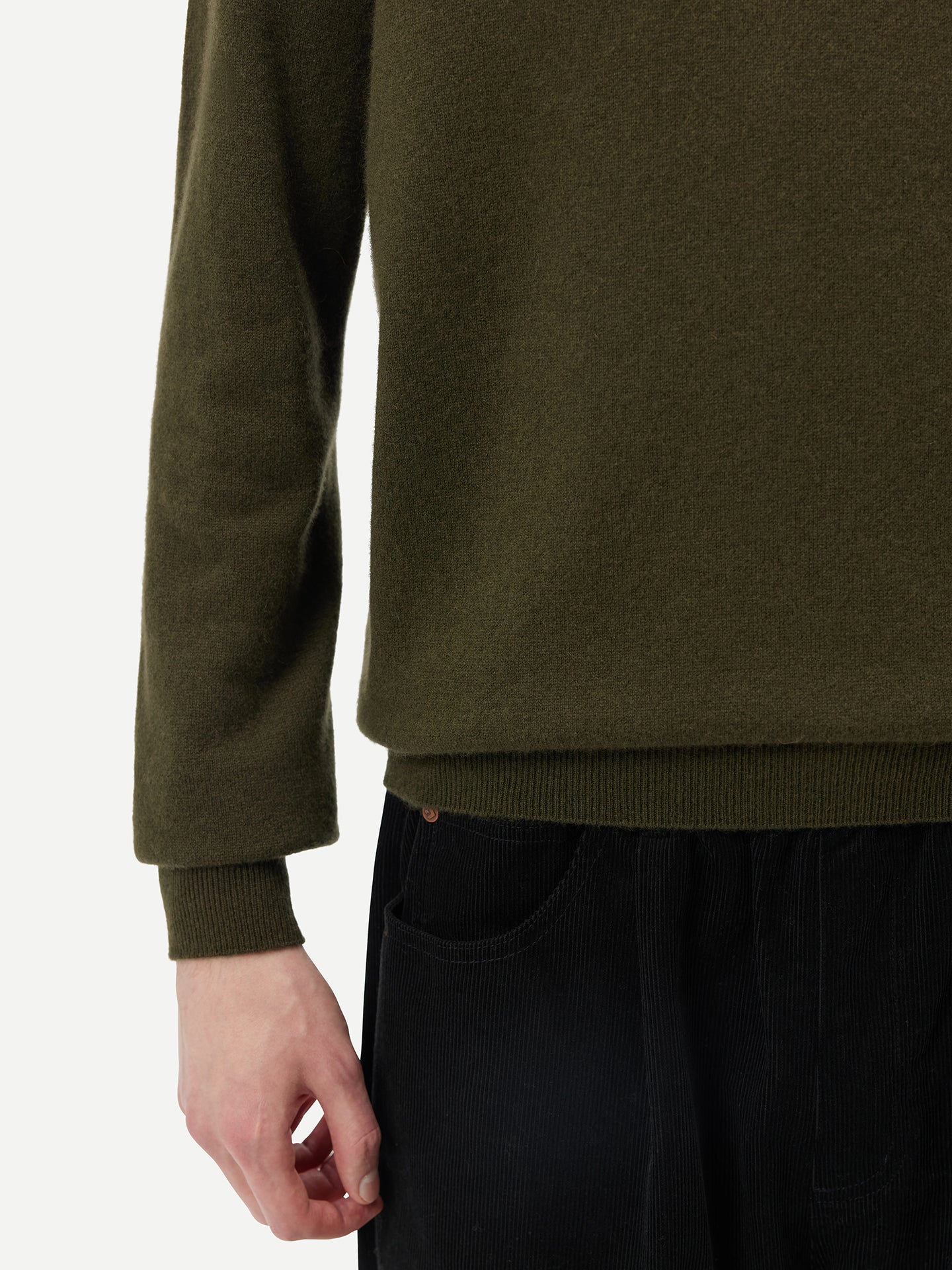 Men's Cashmere Mock Neck Sweater Capulet Olive - Gobi Cashmere