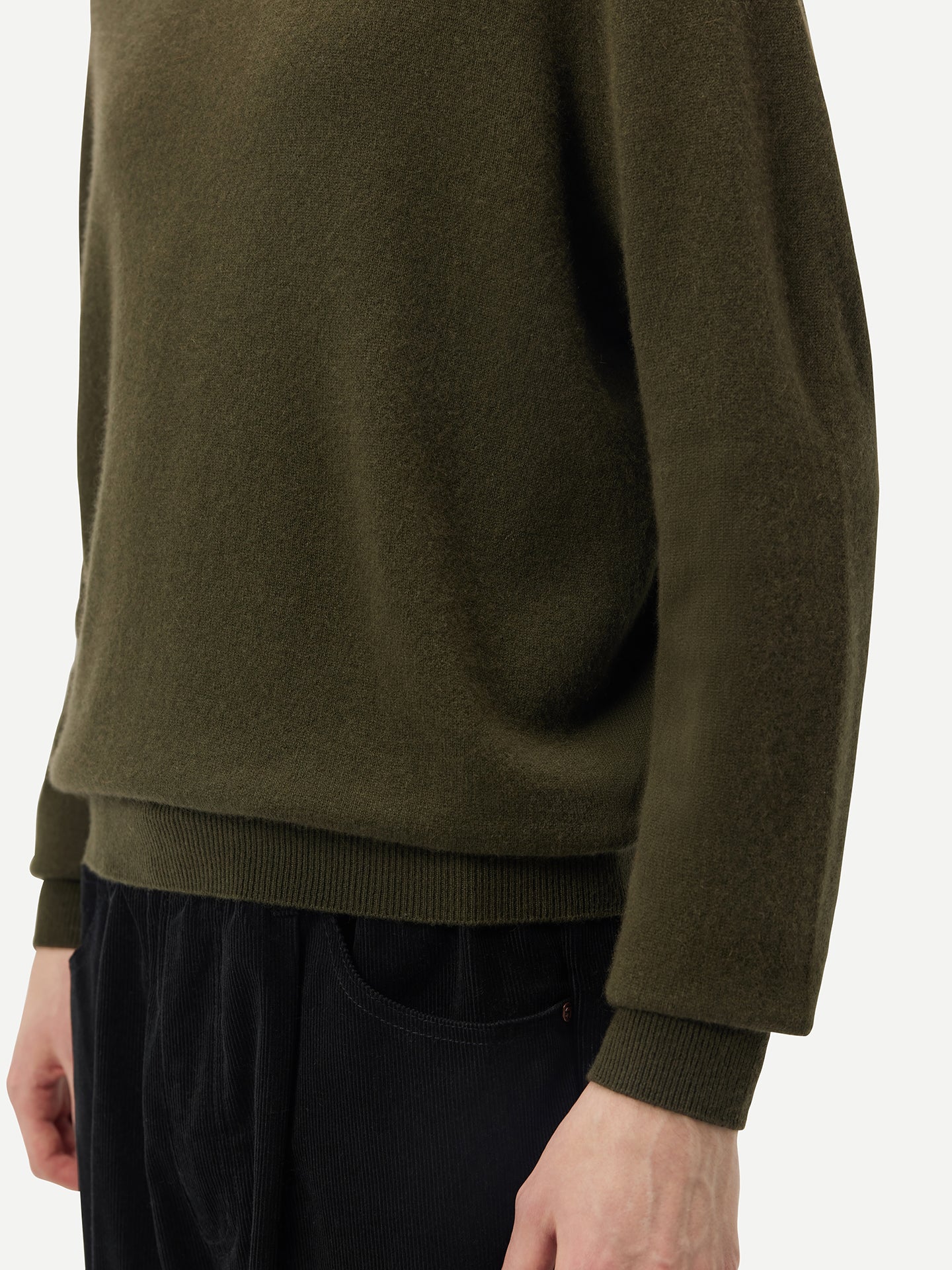 Men's Cashmere Mock Neck Sweater Capulet Olive - Gobi Cashmere