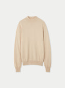 Men's Cashmere Mock Neck Sweater Taupe - Gobi Cashmere #color_beige