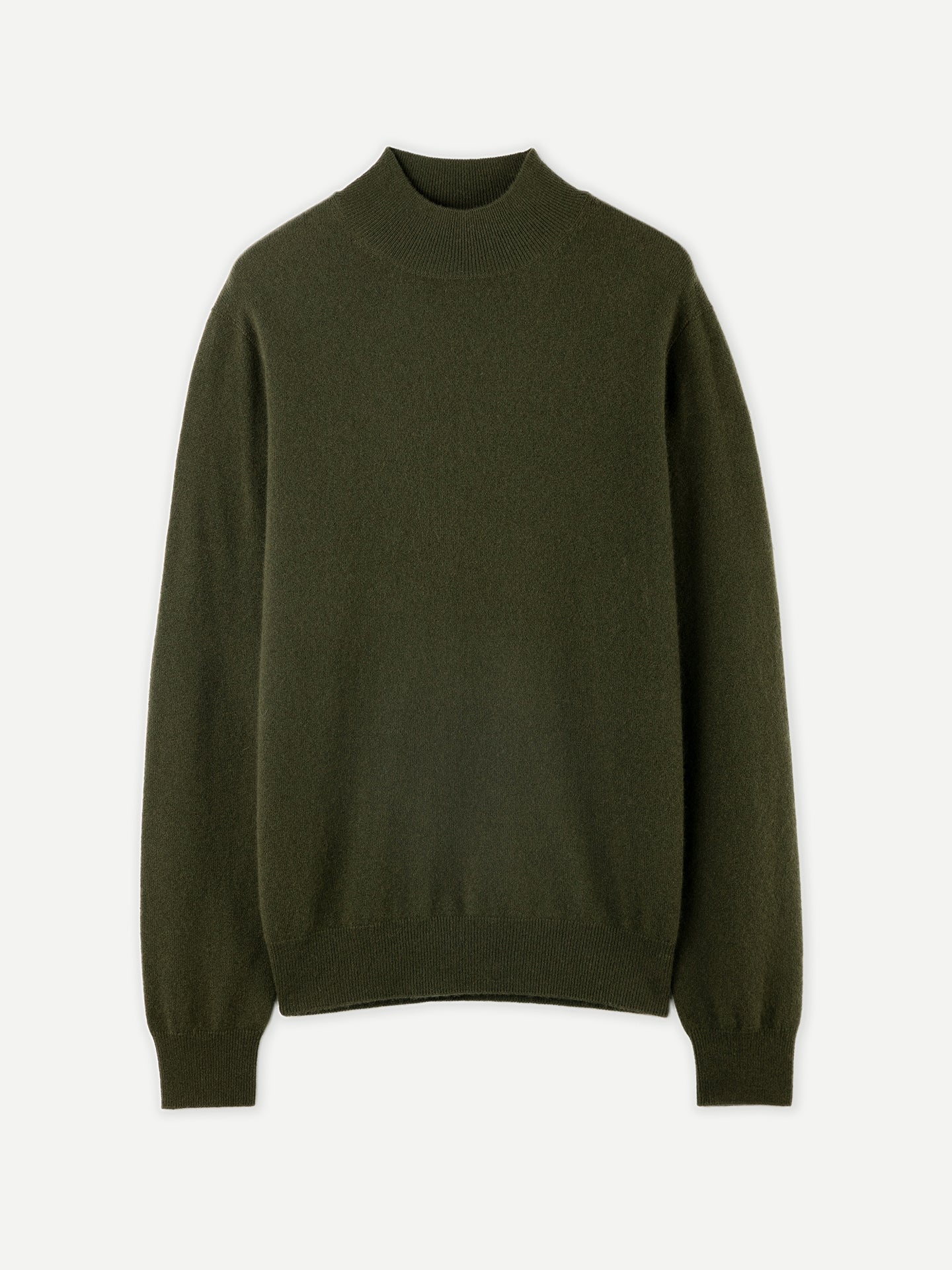 Men's Cashmere Mock Neck Sweater Capulet Olive - Gobi Cashmere