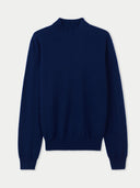 Essential Mock Neck Cashmere Sweater Navy - Gobi Cashmere #color_navy
