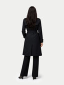 back view of a black trench coat on a white background #color_black