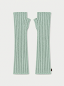 Cashmere Rib-Knit Fingerless Gloves