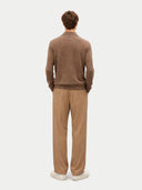 back view of a brown sweater and beige pants on a white background #color_taupe