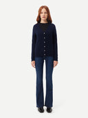 Women’s Cashmere V-Neck Cardigan Navy | GOBI US #color_navy