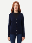 Women’s Cashmere V-Neck Cardigan Navy | GOBI US #color_navy