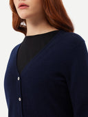 Women’s Cashmere V-Neck Cardigan Navy | GOBI US #color_navy