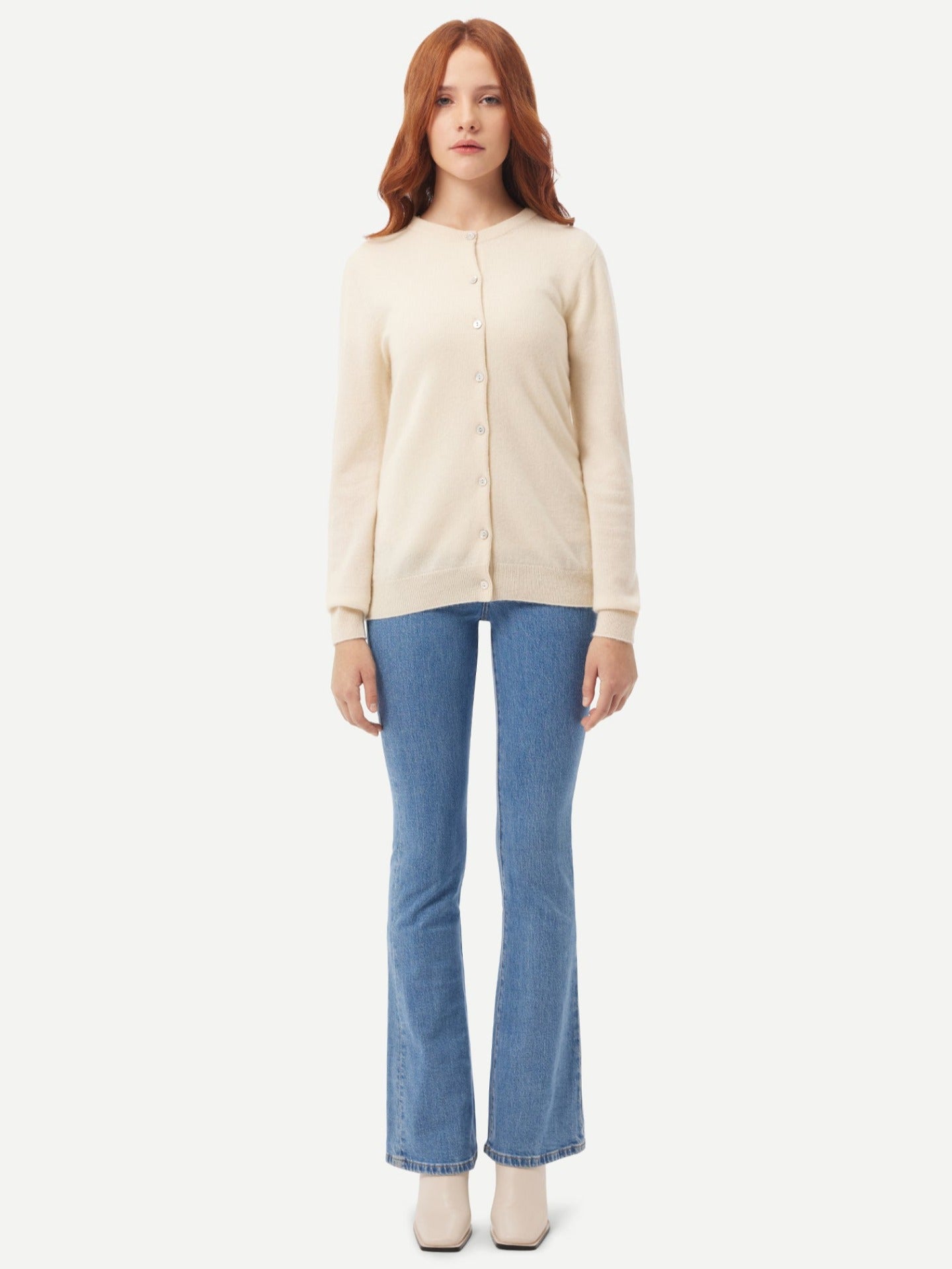 Cashmere Crew Neck Cardigan