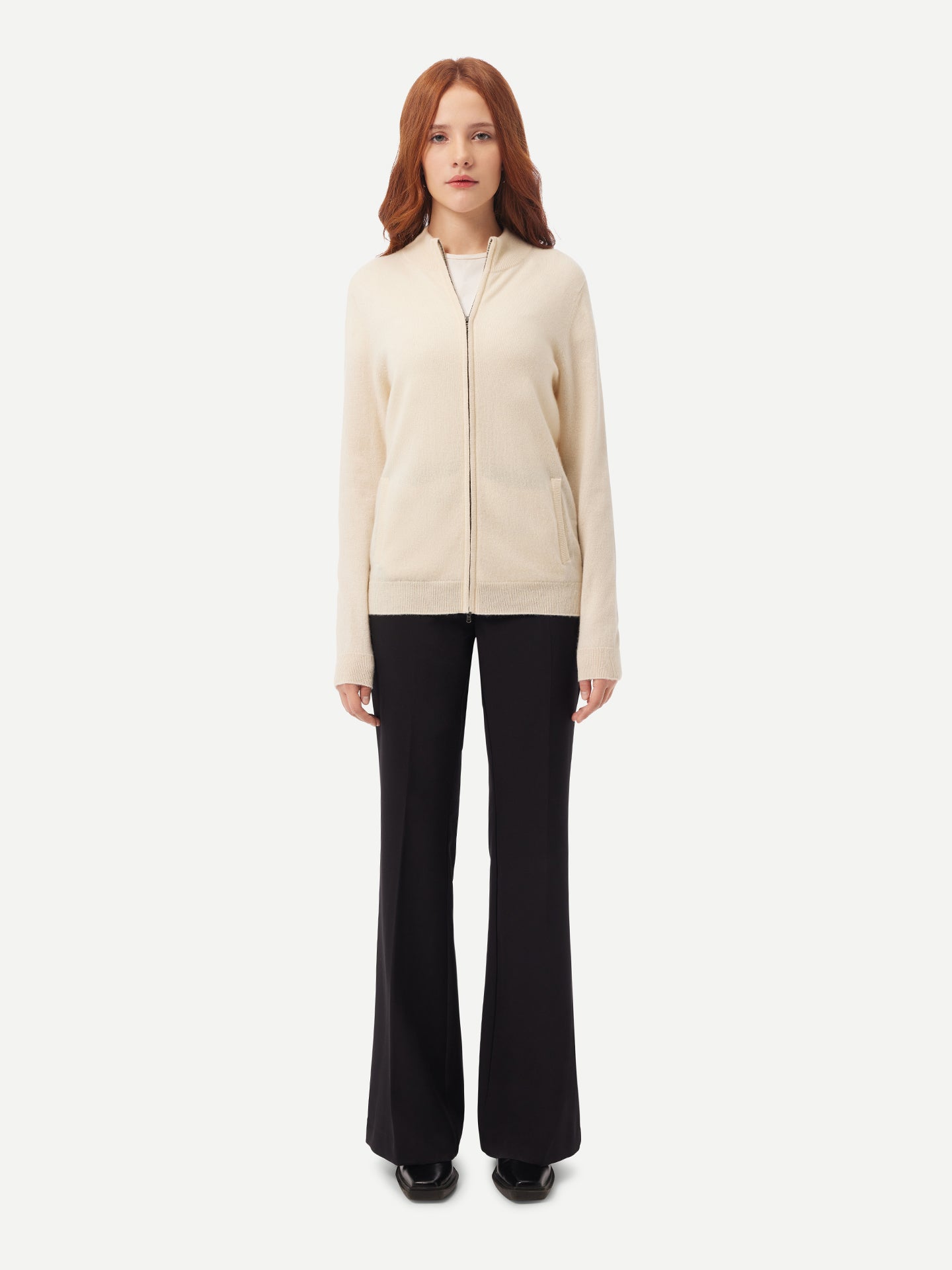 Full-Zip Cashmere Cardigan