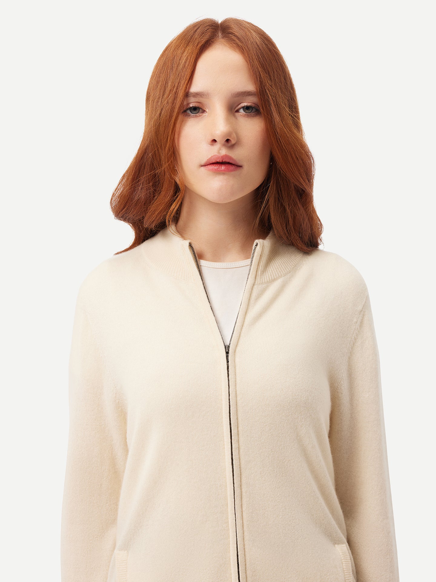 Full-Zip Cashmere Cardigan