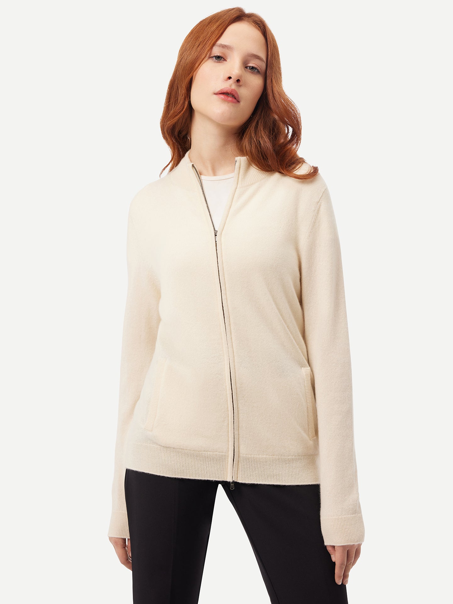 Full-Zip Cashmere Cardigan