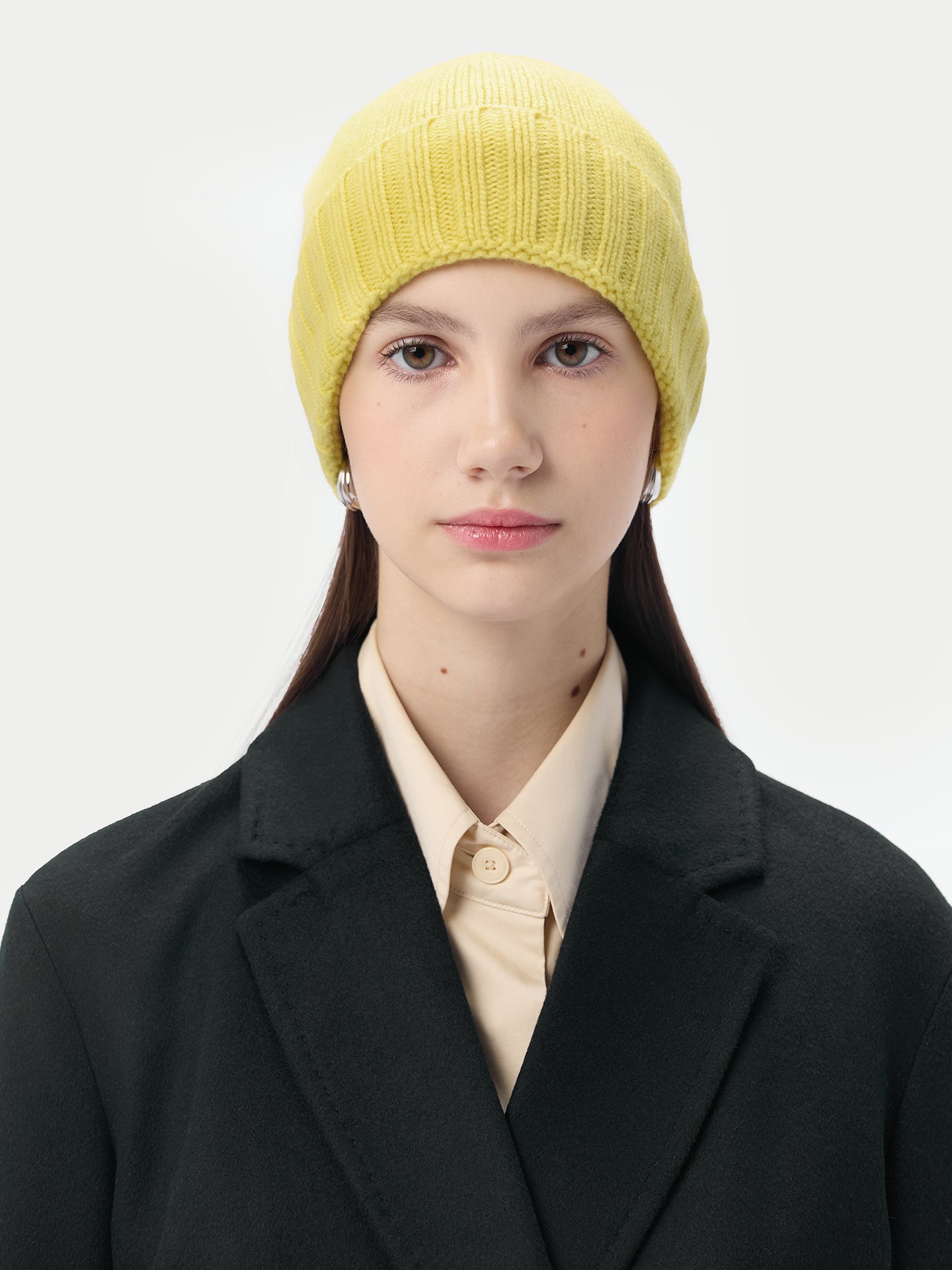 Cashmere Rib Knit Hat /Unisex/