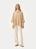 Organic Color Cashmere Boat-Neck Poncho Beige - Gobi Cashmere #color_beige