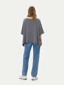 Boat-Neck Cashmere Poncho Dim Gray - Gobi Cashmere #color_dim-gray