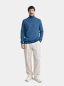 Essential Turtleneck Cashmere Sweater Bijou Blue - Gobi Cashmere #color_bijou-blue