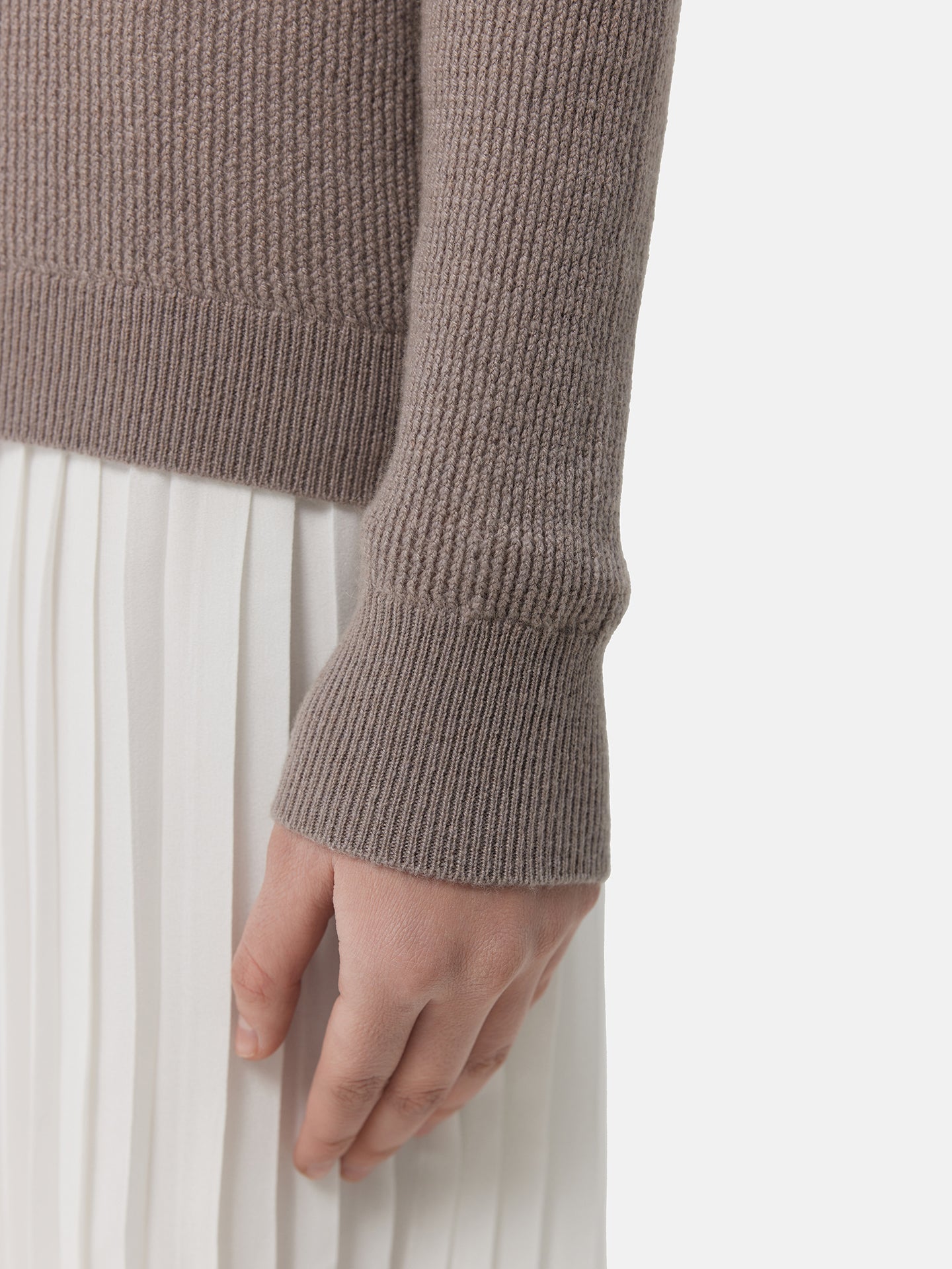 Ajour-Knit Cashmere Crewneck Sweater