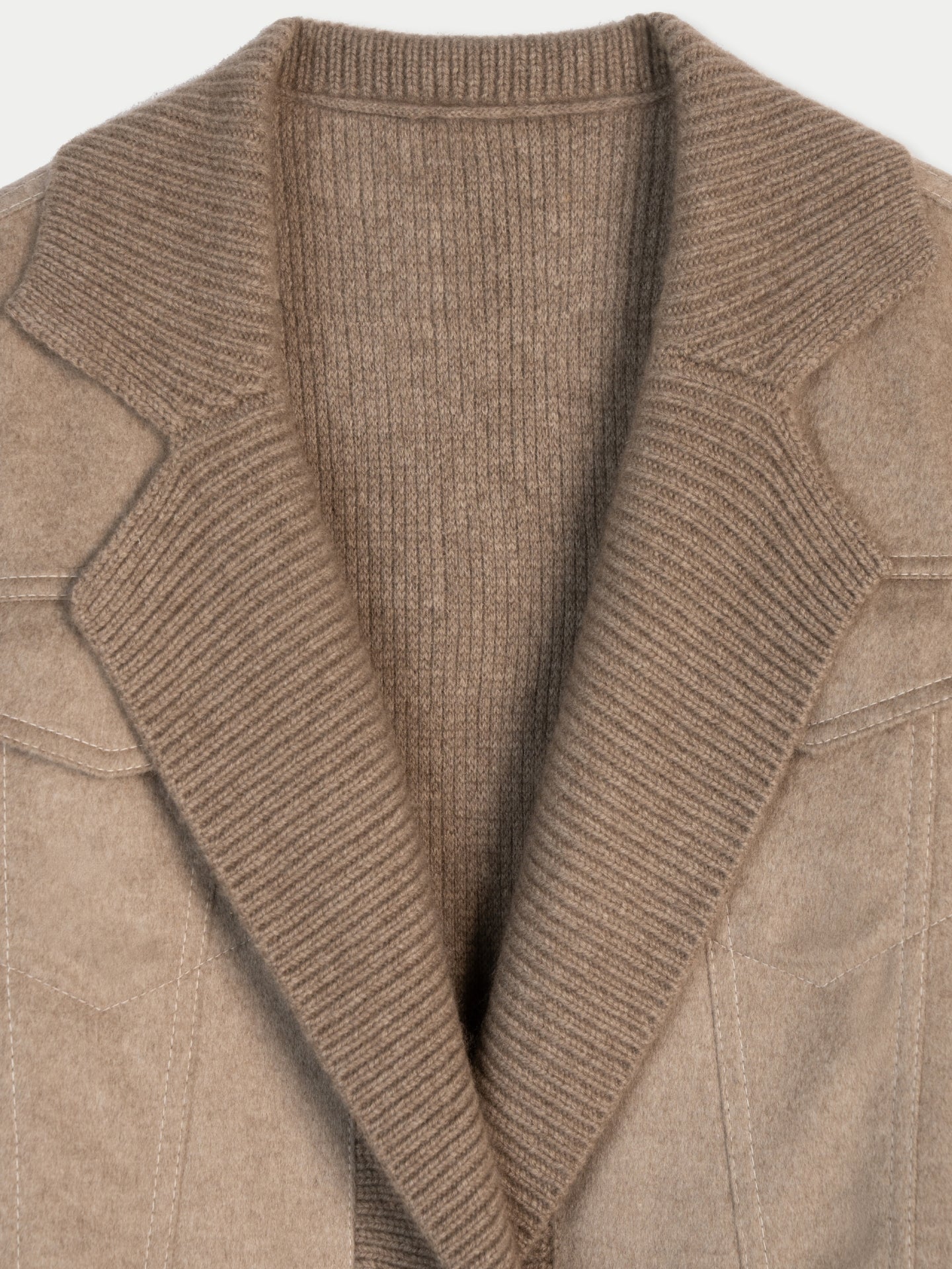 Women's Cashmere Notched-Lapel Cashmere Coat Taupe - Gobi Cashmere