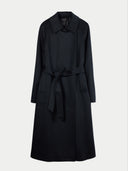 Black cashmere coat with a belt on a white background #color_black