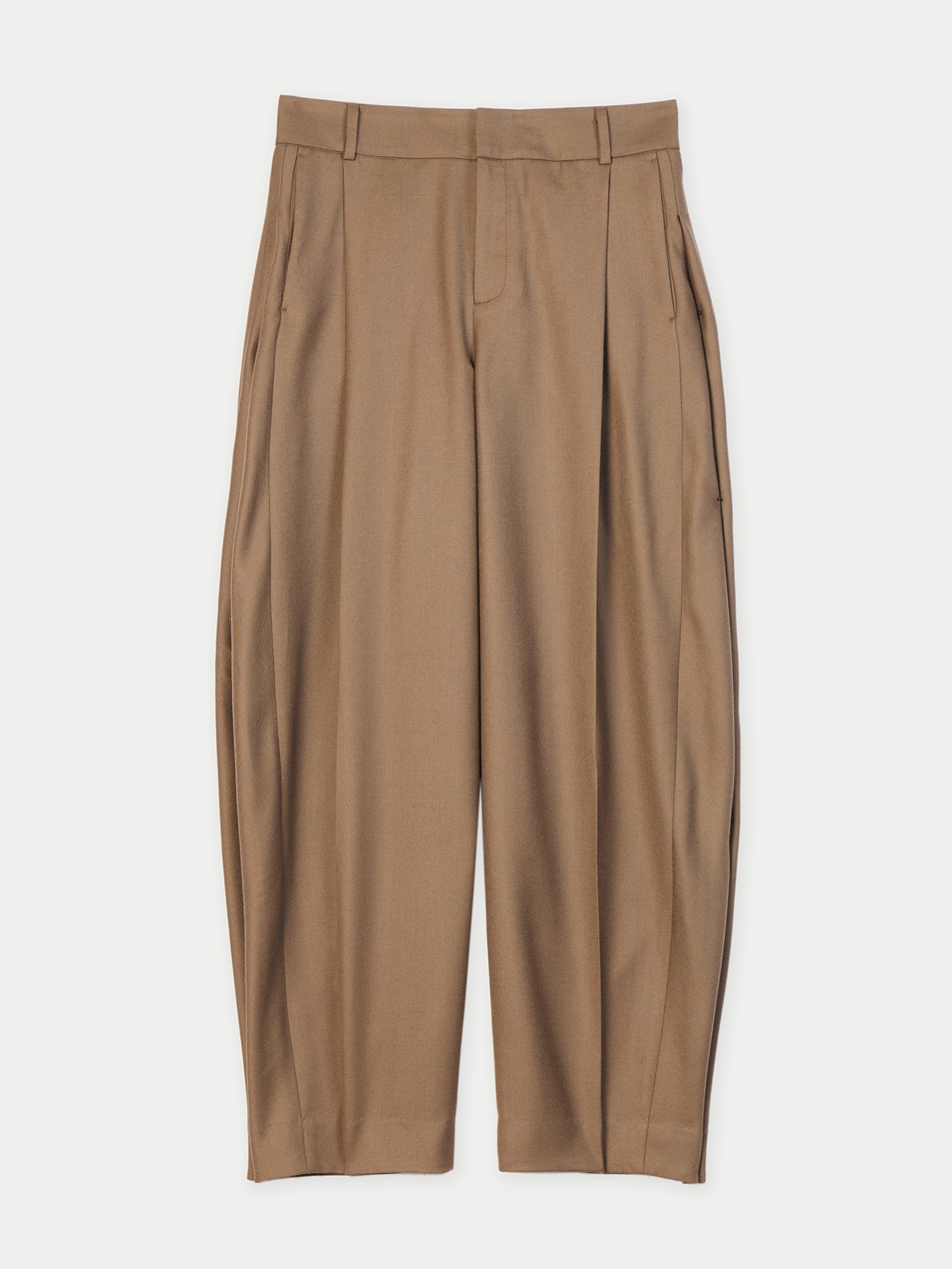 Barrel-Leg Cashmere Pants