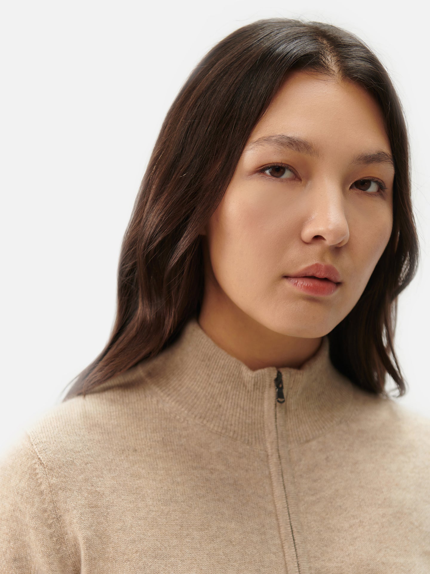 Organic Colour Essential Cashmere Full-Zip Cardigan