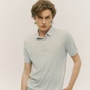 Shop men — GOBI Cashmere pale blue knit cashmere polo shirt