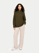 Cashmere Quarter-Zip Sweater Avocado - Gobi Cashmere #color_avocado