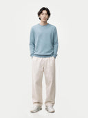 Men's Essential Crewneck Cashmere Sweater - Classic Fit Cloud Blue - Gobi Cashmere #color_cloud-blue