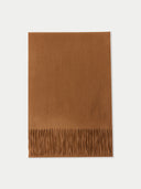 Brown scarf with fringes on a white background #color_otter