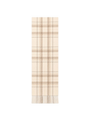 Off-White cashmere checked scarf laid flat, jacquard check pattern with fringed ends amazonimage