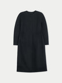 Black coat with round neck on a white background #color_black