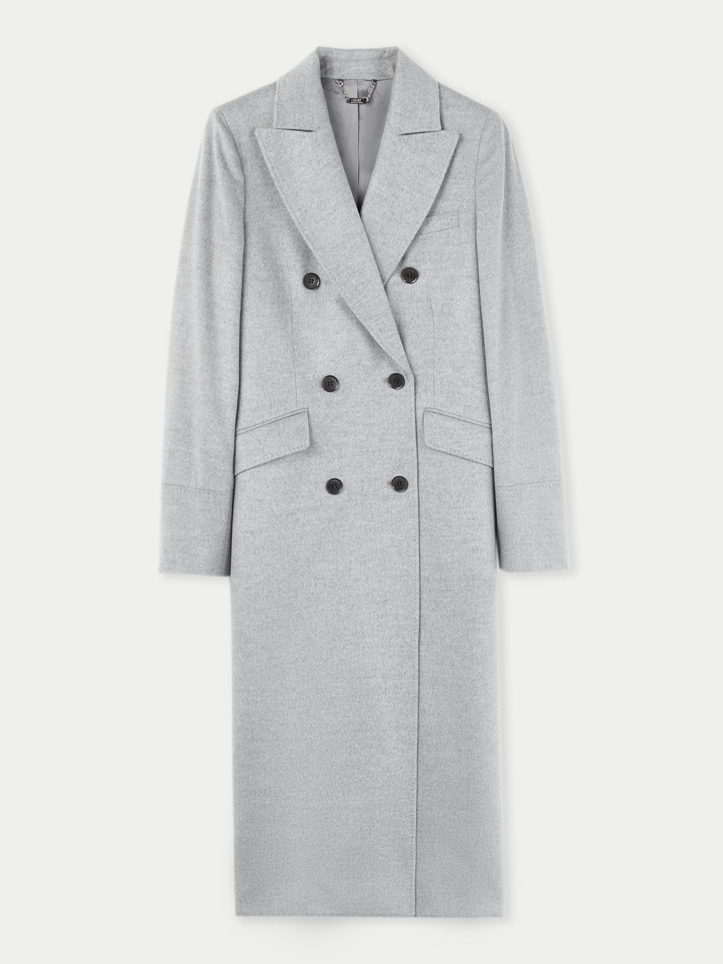 Women's Cashmere Peak Lapel Long Coat in Vapor Blue | GOBI US