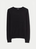 Essential Cashmere Crewneck Sweater Black - Gobi Cashmere #color_black