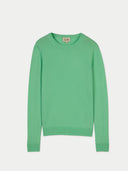 Essential Cashmere Crewneck Sweater Green Ash - Gobi Cashmere #color_green-ash
