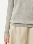 Women's Cashmere Basic Crew Neck Sweater Dawn Blue - Gobi Cashmere #color_dawn-blue