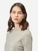 Women's Cashmere Basic Crew Neck Sweater Dawn Blue - Gobi Cashmere #color_dawn-blue