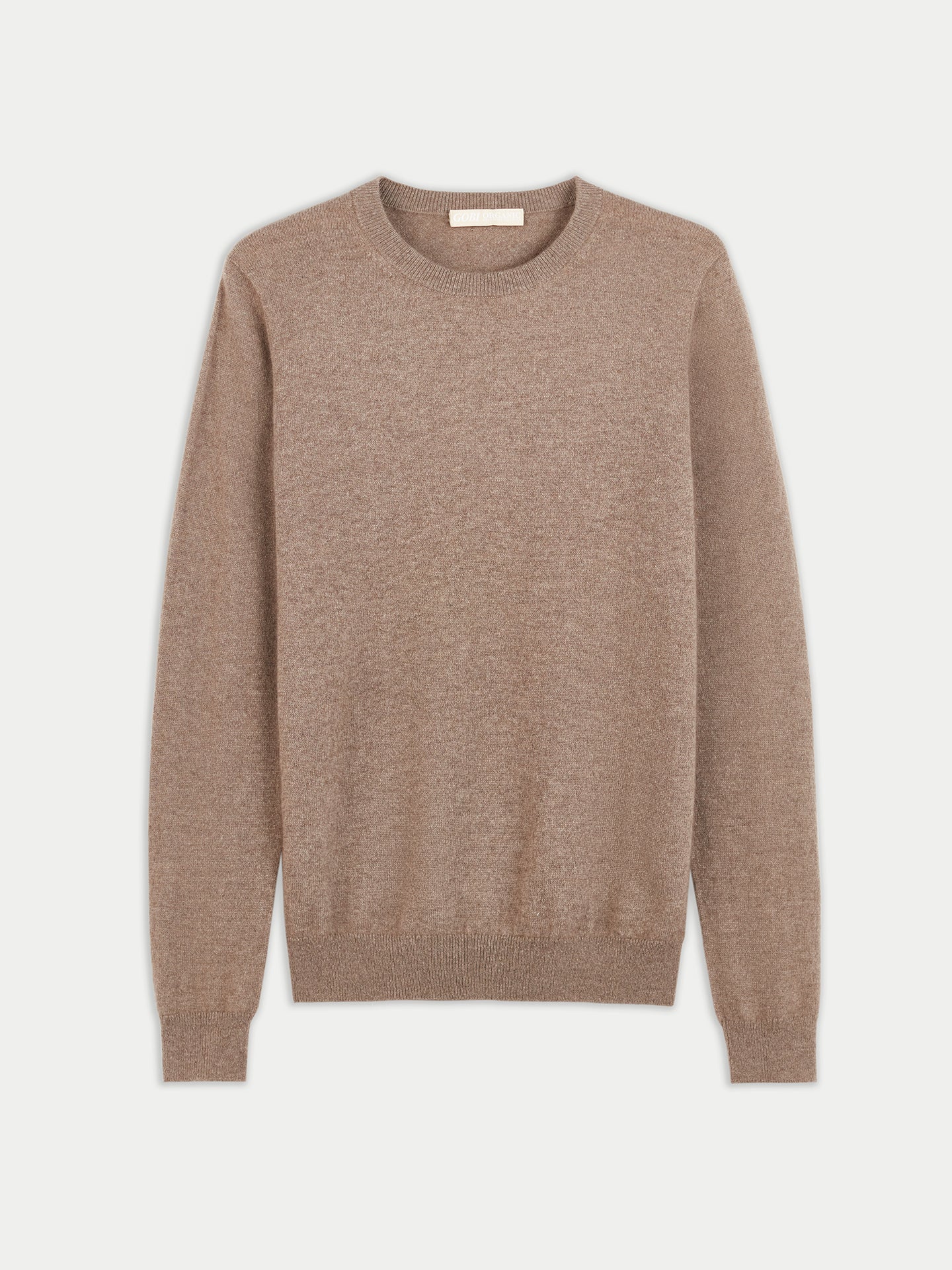 Women's Cashmere Basic Crew Neck Sweater Taupe - Gobi Cashmere