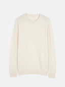 Organic Color Essential Cashmere Crewneck Sweater Off White - Gobi Cashmere #color_off-white