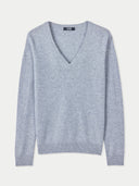 Gray v-neck sweater on a light gray background #color_vapor-blue