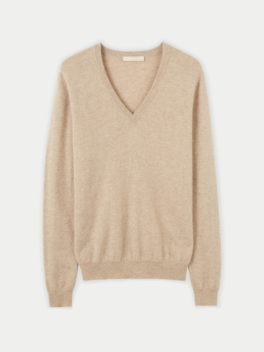 Organic Color Cashmere Essential V-Neck Sweater