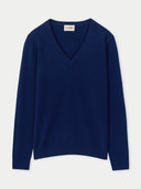 Essential Cashmere V-Neck Sweater Navy - Gobi Cashmere #color_navy