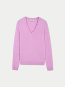 Essential Cashmere V-Neck Sweater Pink Frosting - Gobi Cashmere #color_pink-frosting
