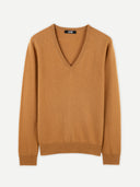 Essential Cashmere V-Neck Sweater Almond - Gobi Cashmere #color_almond