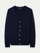 Women’s Cashmere V-Neck Cardigan Navy | GOBI US #color_navy